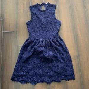 Navy blue lace short Dress